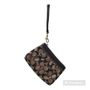 Coach signature canvas wristlet